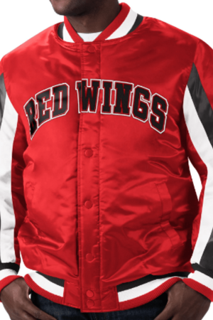 Starter Detroit Red Wings Stripe Bomber Jacket