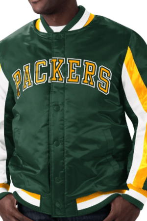 Starter Green Bay Packers Stripe Bomber Jacket