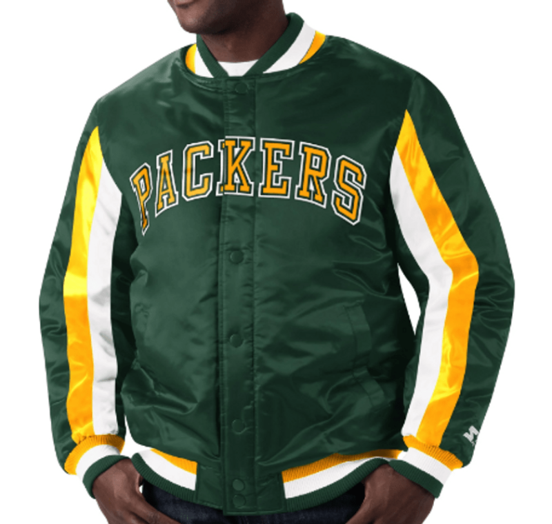 Starter Green Bay Packers Stripe Bomber Jacket