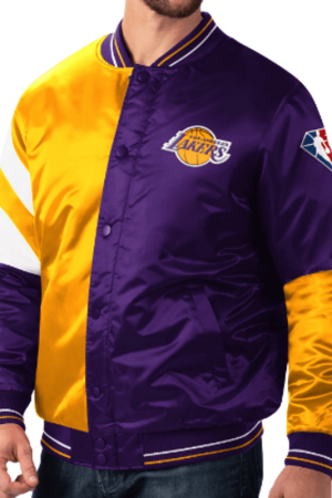 Starter Los Angeles Lakers Color Block Satin Jacket