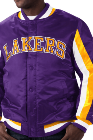 Starter Los Angeles Lakers Stripe Bomber Jacket