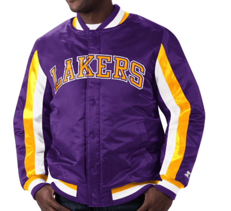 Starter Los Angeles Lakers Stripe Bomber Jacket