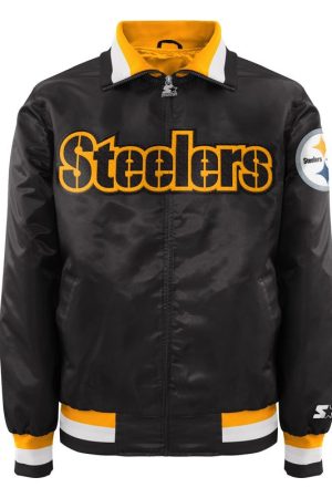 Starter Pittsburgh Steelers Black Satin Zip Jacket