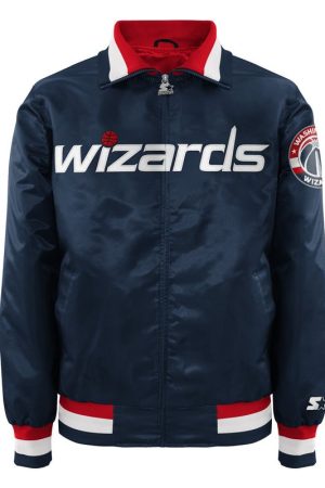 Starter Washington Wizards Navy Satin Zip Jacket