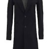 TWM Caroline Black Wool Trench Coat Womens