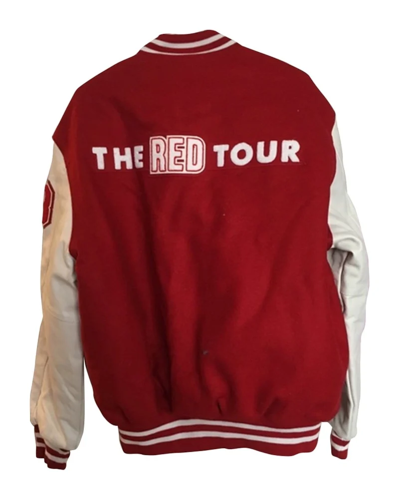 Back view of Taylor Swift The Red Tour Varsity Jacket