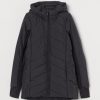 Women Polyester Black Quilted Jacket