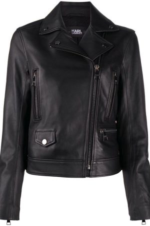 Women's Black Leather Biker Jacket