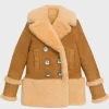 Women’s Brown Shearling Peacoat