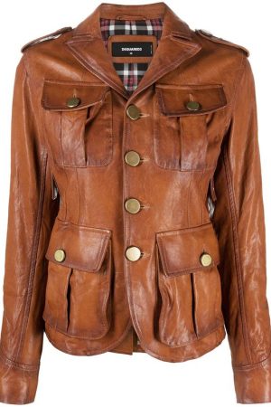 Women's Dsquared2 Brown Leather Jacket