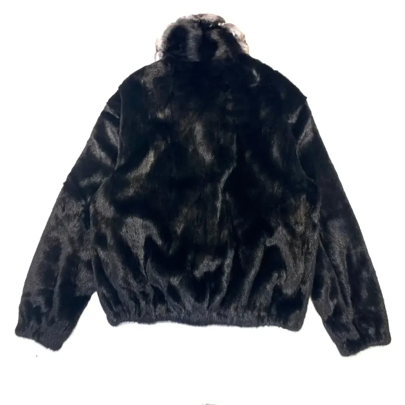 Back view of Men’s Mink Fur With Bomber Jacket