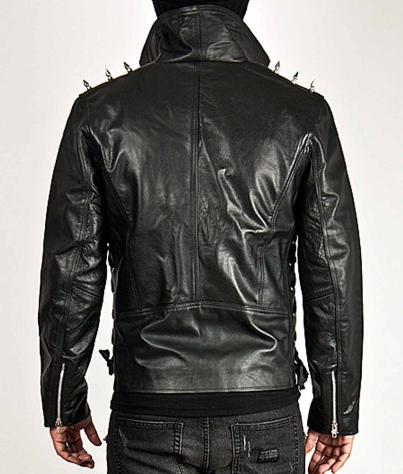 Back view of Nicolas Cage Ghost Rider Motorcycle Jacket