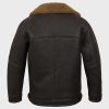 Back view of Faux Shearling Leather Aviator Jacket