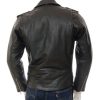 Back view of Kanye West Motorcycle Black Leather Jacket