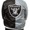 Back view of Las Vegas Raiders Gray & Black Nylon Jacket