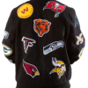 Back view of NFL Collage Patch Jacket