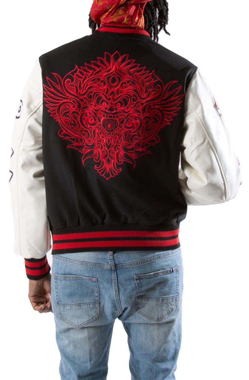 Back view of Oni Demon Varsity Jacket