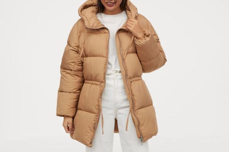 Beige Poly Oversized Puffer Jacket