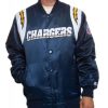 Blue Men’s Bomber LA Chargers Satin Jacket