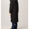 Charcoal Black Polyester Long Quilted Puffer Jacket
