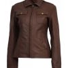 Chloe Price Cropped Leather Jacket