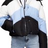 Color Block Cropped Poly Puffer Jacket