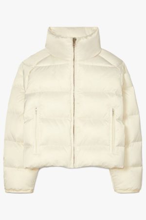Cropped Cream Puffer Jacket