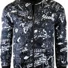 Digital Printed Urban NY Fashion Black Bomber Jacket