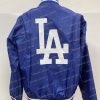 Dodgers Los Angeles 1980 Satin Blue Jacket with Printed Patch