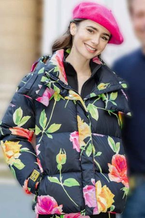 Emily In Paris Emily Cooper Floral Puffer Jacket
