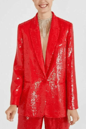 Emily In Paris Emily Red Sequin Blazer