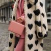 Faux Fur Black Heart Long Coat