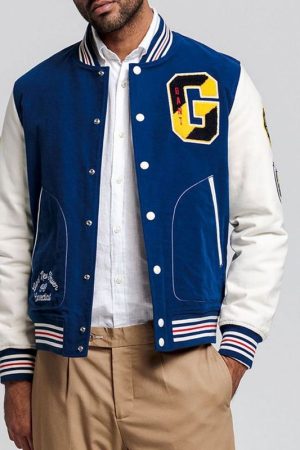 Gant The Gant Spring Letterman Blue Jacket