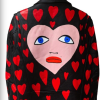 Back view of Heart Printed Black Leather Jacket