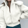 Kendall Jenner Foxy Sherpa Cropped White Hooded Jacket