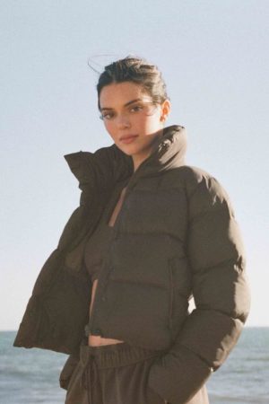 Kendall Jenner Poly Puffer Brown Jacket