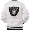 Las Vegas Raiders White Satin Shield Jacket