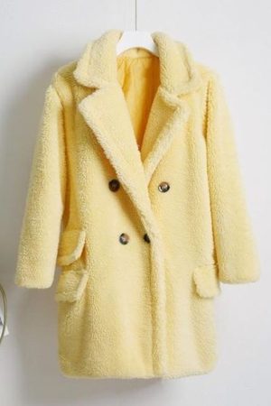 Long Sherpa Yellow Teddy Coat