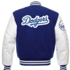 Los Angeles Dodgers Fleece Jacket with Faux Leather Sleeves