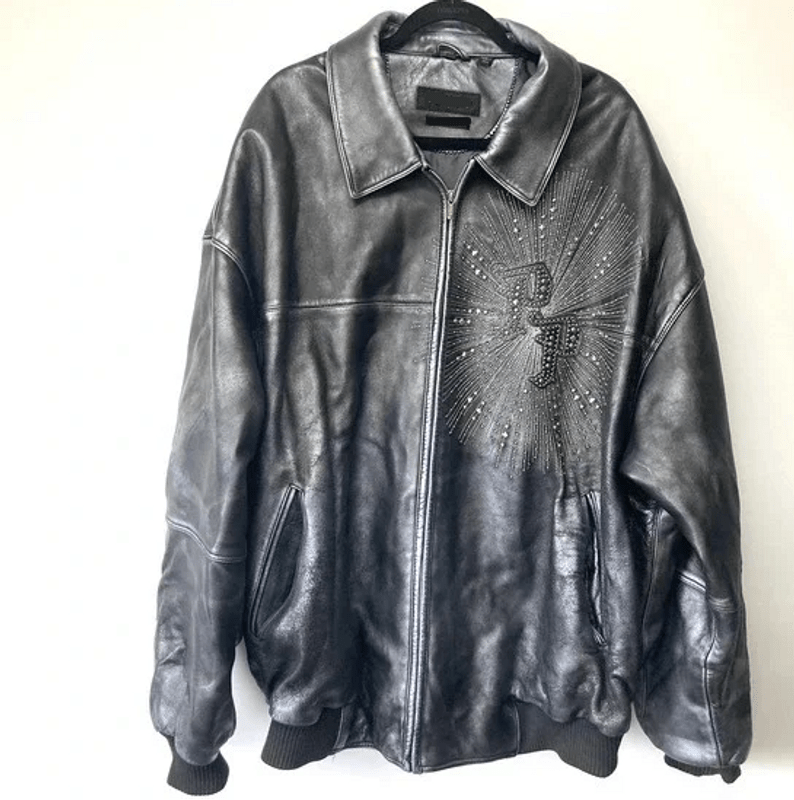 Marc Buchanan Pelle Pelle Studded Leather Zip Jacket GLJ