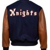 Men's Knight Blue & Brown Bomber Jacket