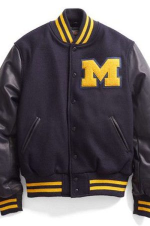 Men’s Michigan Letterman Black Jacket