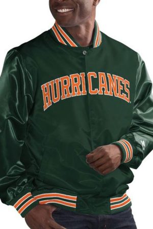 Miami Hurricanes Green Bomber Jacket