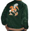 Miami Hurricanes Green Satin Bomber Jacket