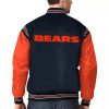 Back view of Navy & Orange Chicago Bears Jacket