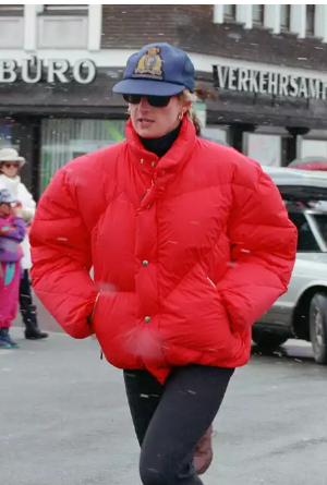 Princess Diana Red Puffer Jacket