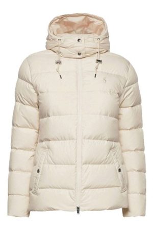 Unisex Cream Puffer Hooded Jacket