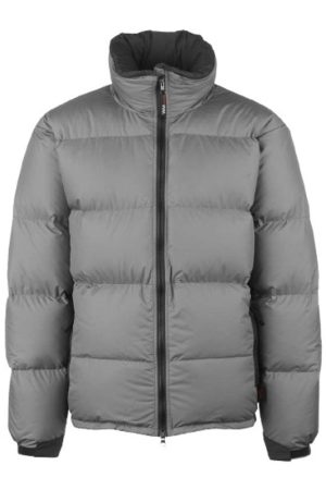 Unisex Gray Poly Zipper Puffer Jacket without hood