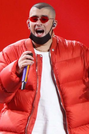 Univision Uforia Bad Bunny Red Puffer Jacket