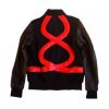 Back view of Valentines Day Red Heart Bomber Jacket